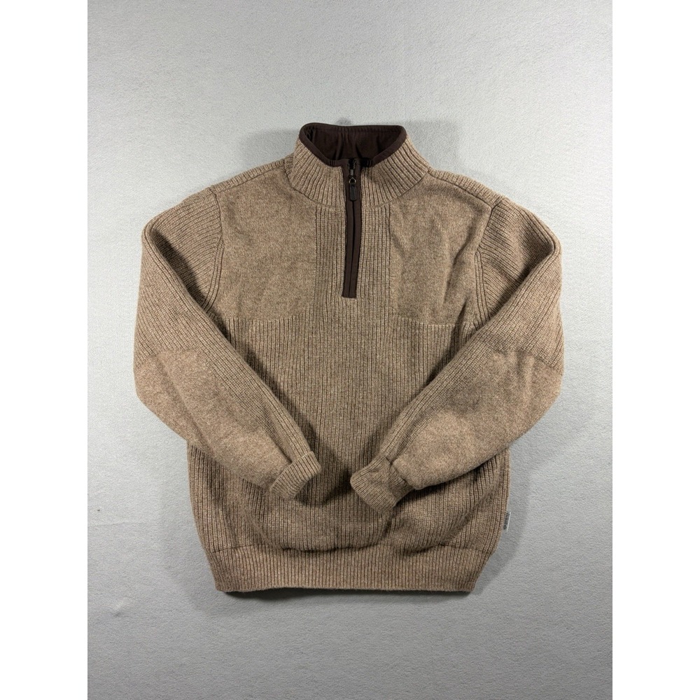 LL Bean Waterfowl Sweater Men Med Gore Tex Windstopper Merino Lambswool Chunky